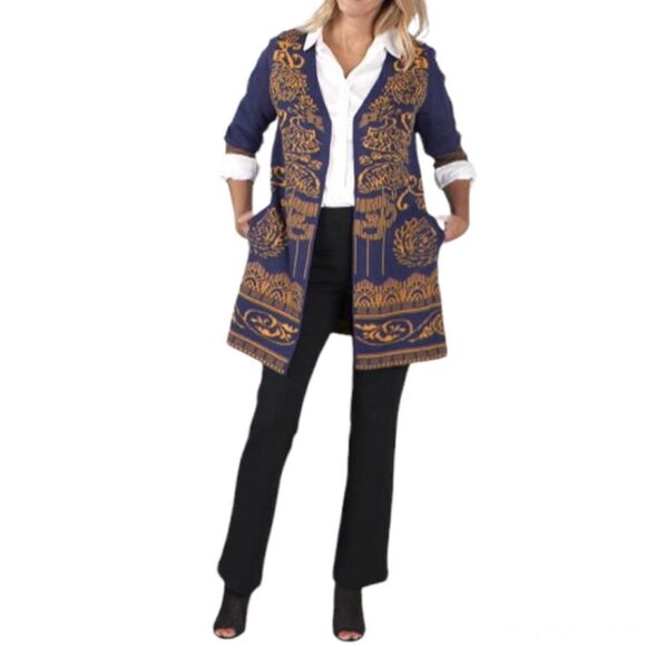 Attitudes by Renee Global Illusions Open Front Cardigan - Picture 1 of 4